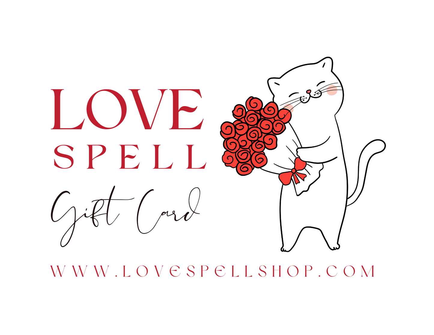 Love Spell Digital Gift Card (Cat with Flowers)