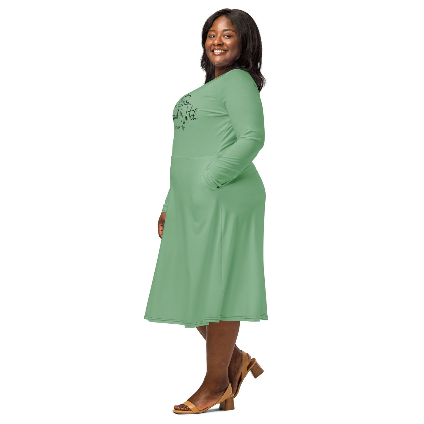 Long-Sleeve Midi Dress: Good Witch... Mostly
