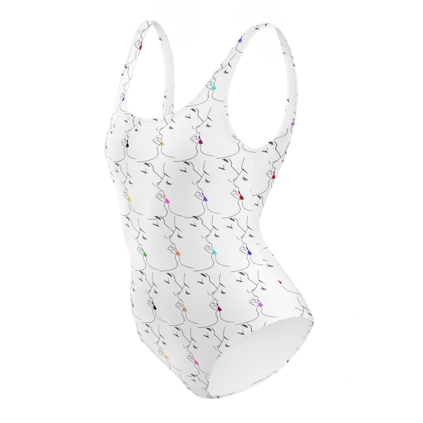 One-Piece Swimsuit: Tender Kisses Print