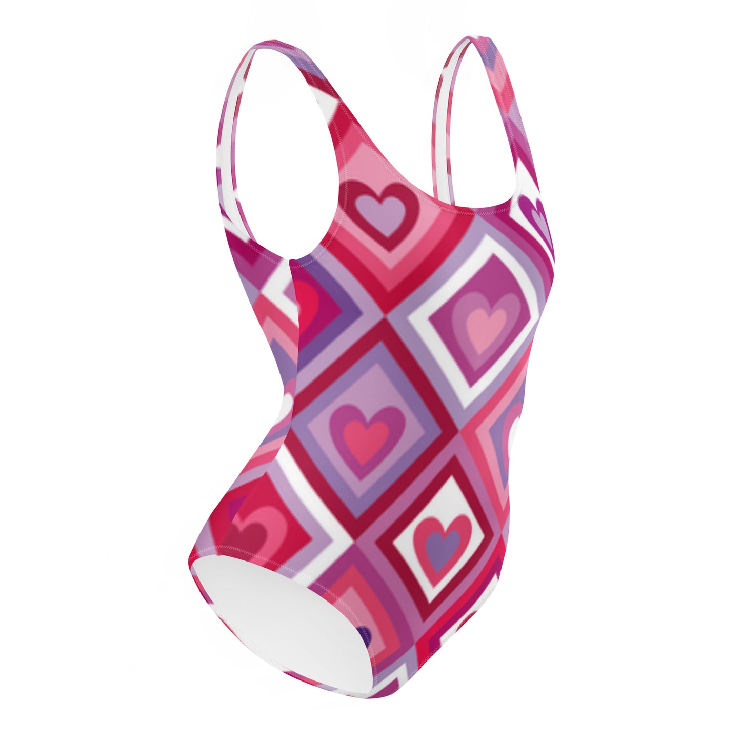 One-Piece Swimsuit: Loving Hearts