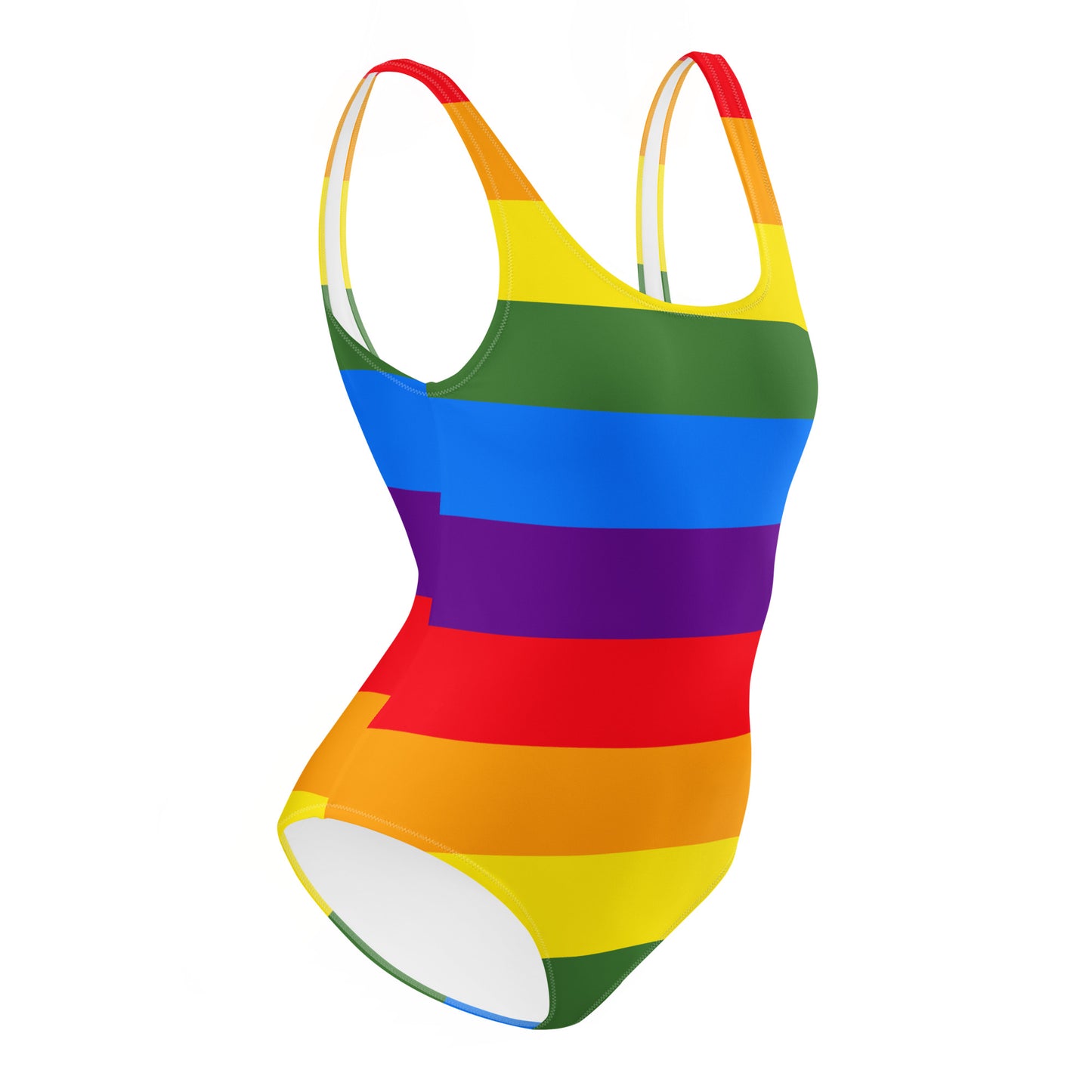 One-Piece Swimsuit: Rainbow Stripes