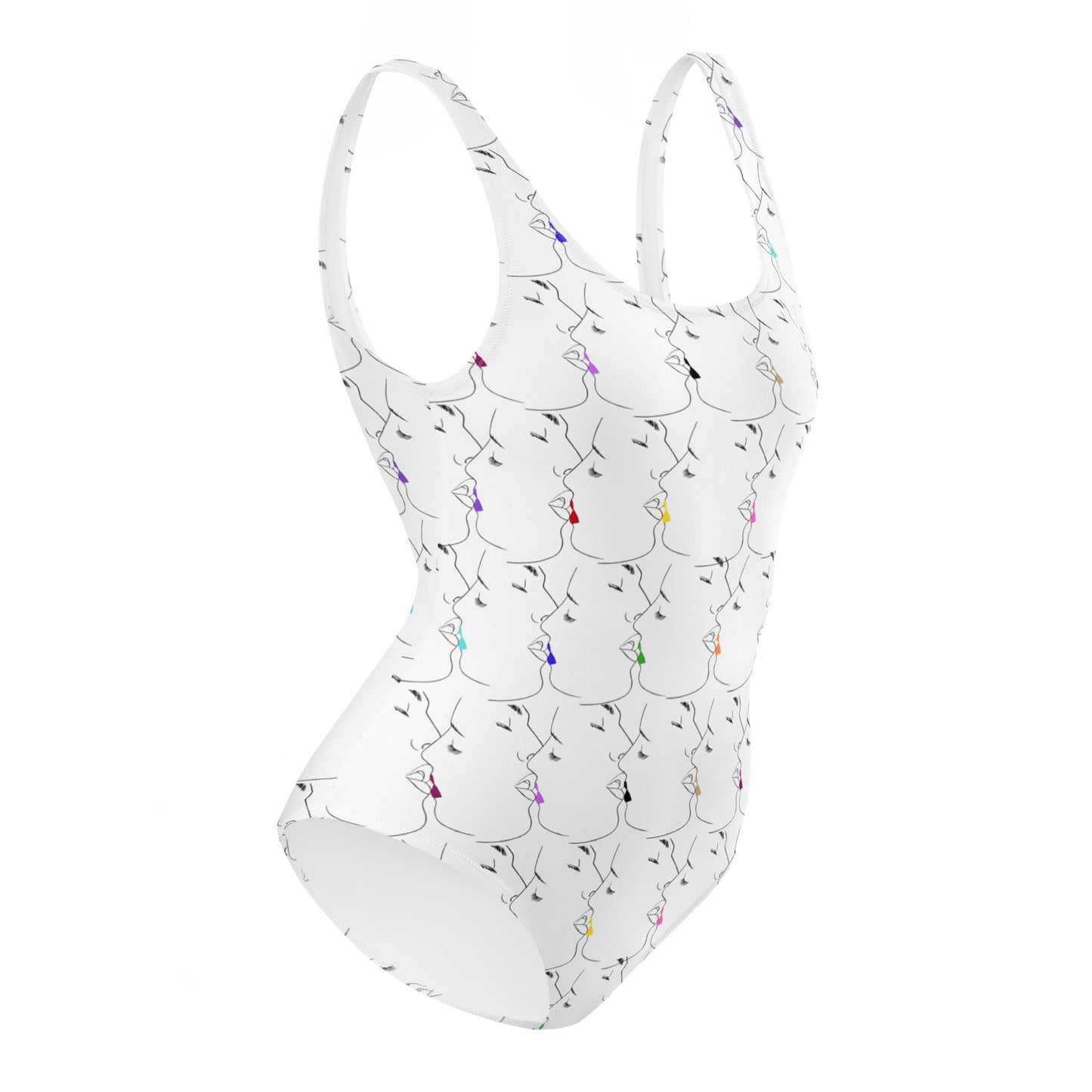 One-Piece Swimsuit: Tender Kisses Print