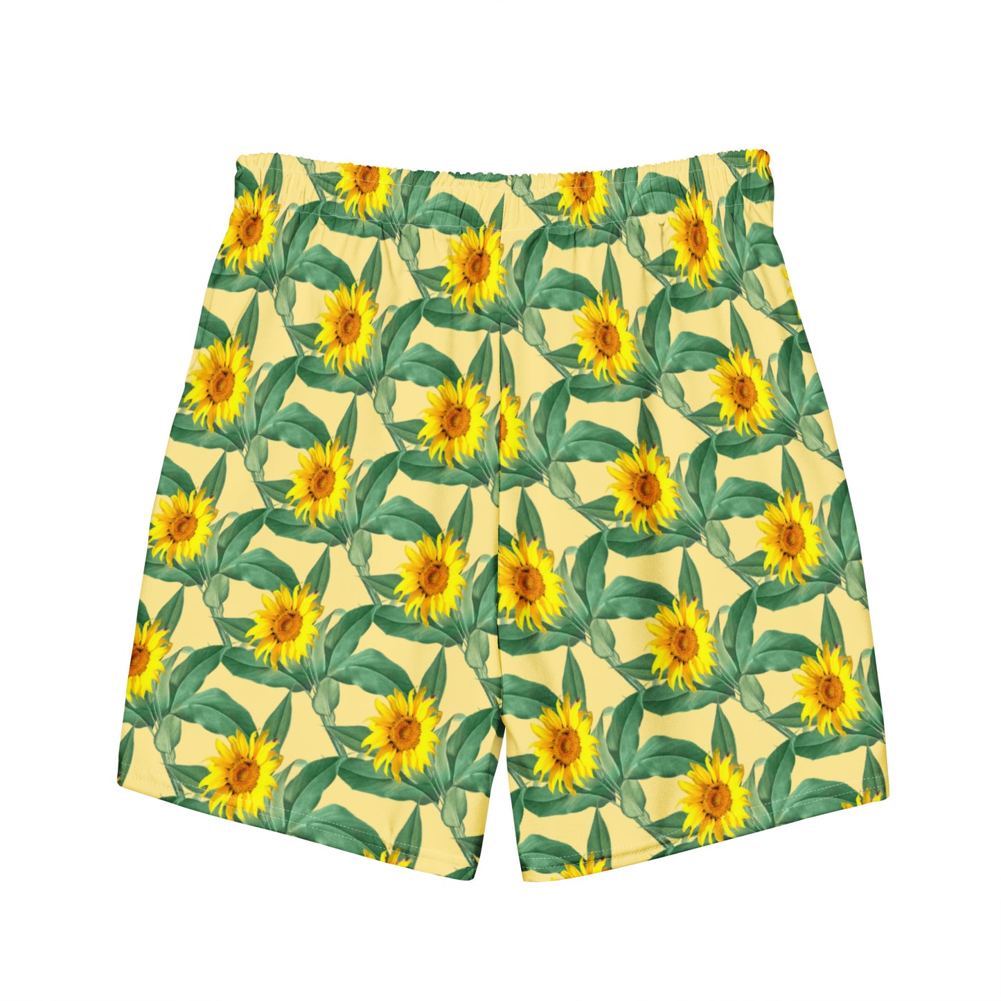 All-Over Print Recycled Swim Shorts: Sunflowers