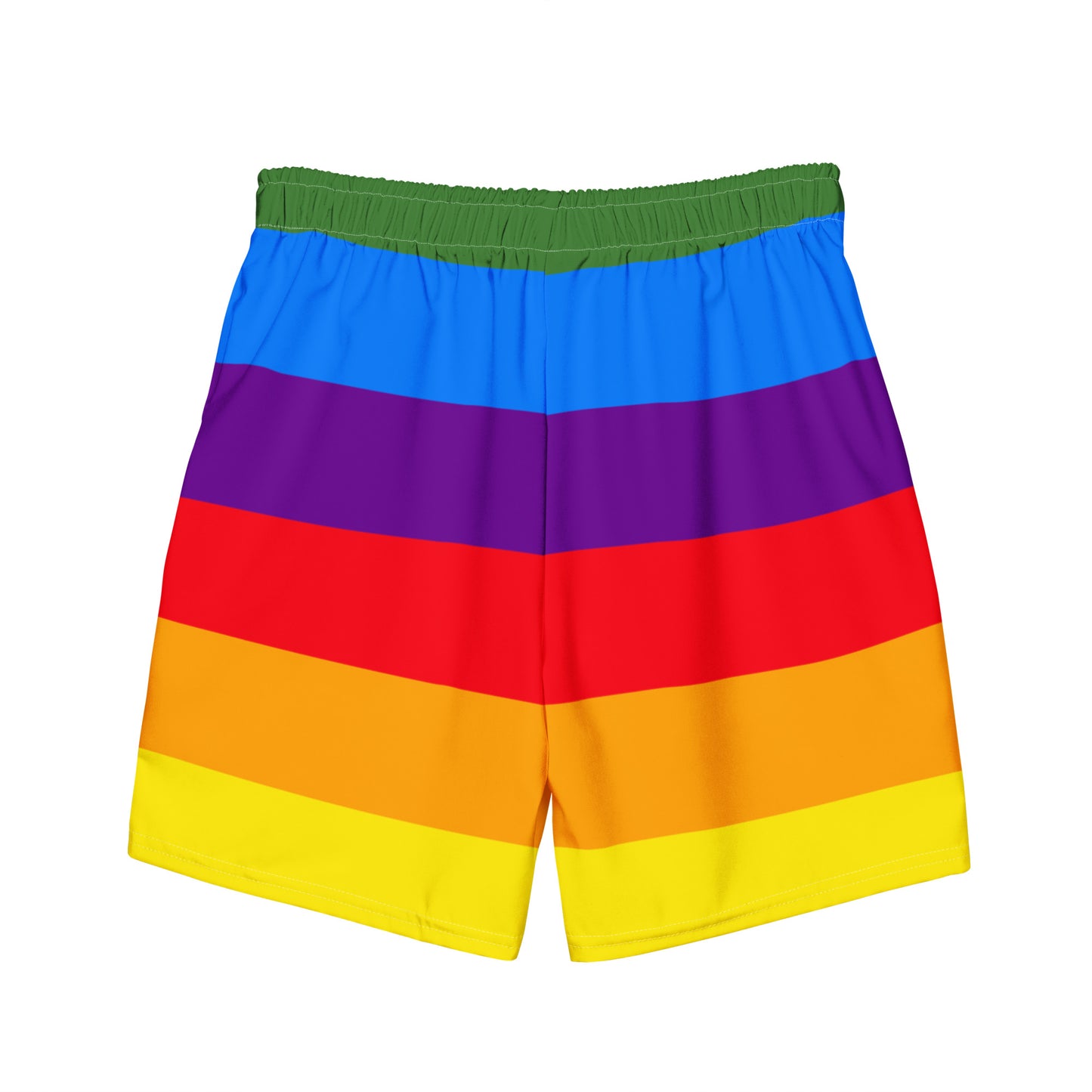 All-Over Print Recycled Swim Shorts: Rainbow Stripes