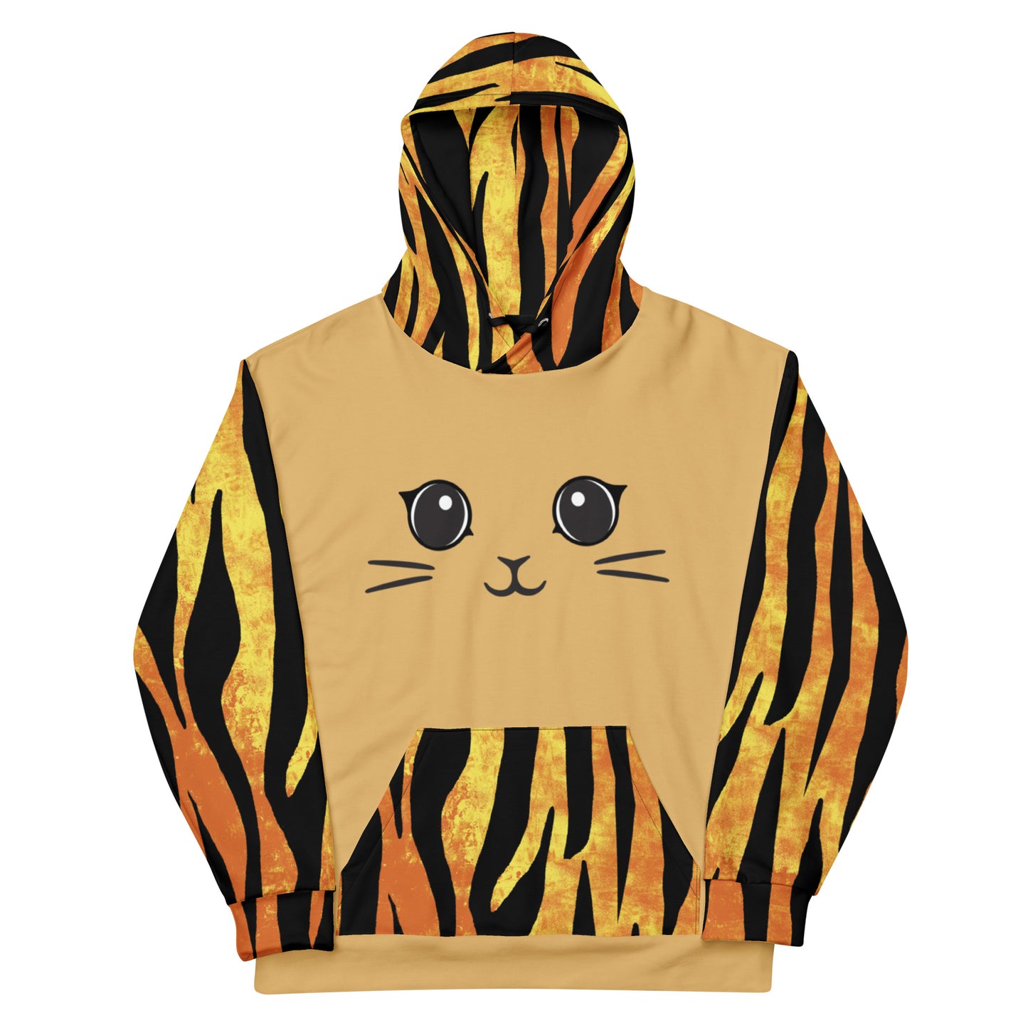 Tiger Kitty Cat Hoodie (Soft, Recycled Polyester Blend, Unisex)