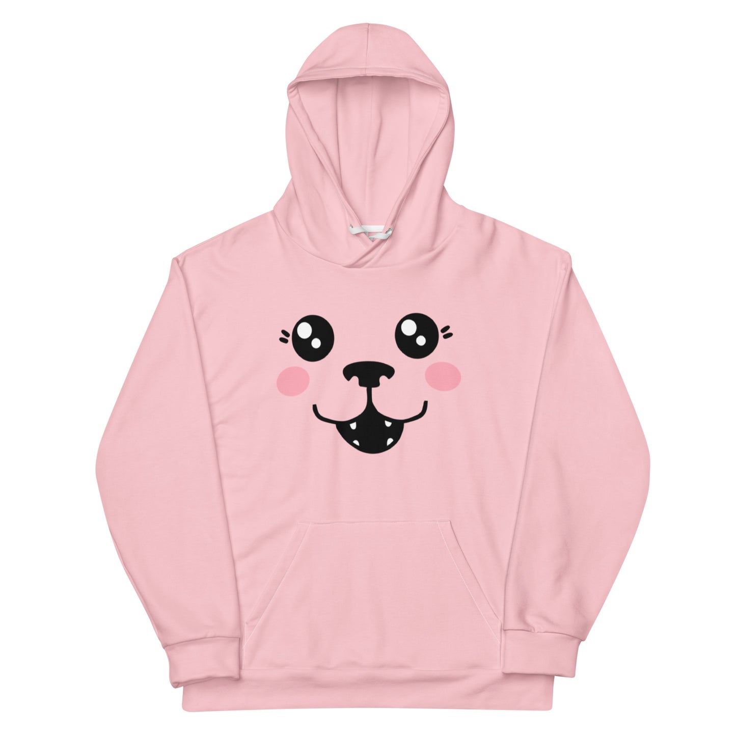 Pink Puppy Dog Hoodie (Soft, Recycled Polyester Blend, Unisex)