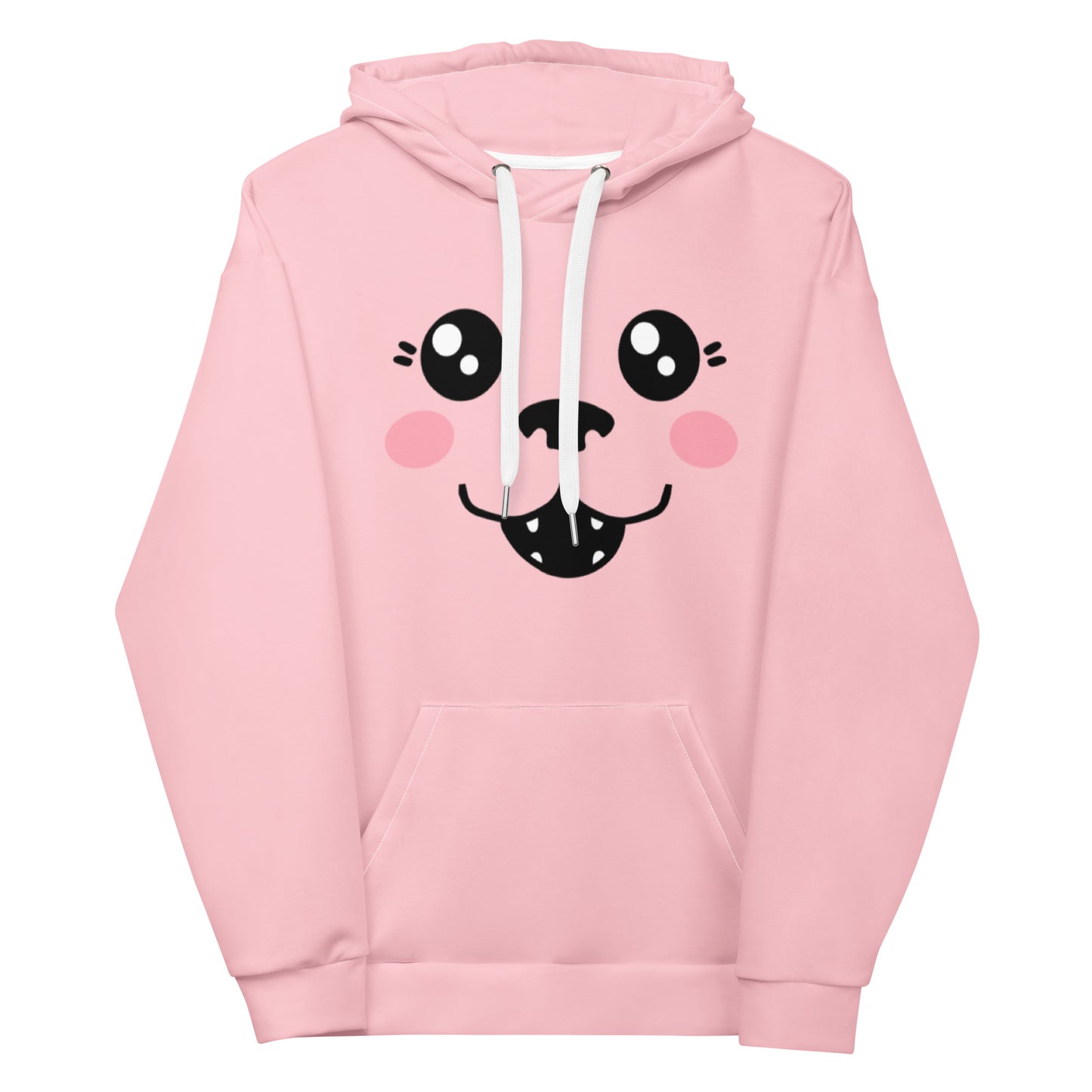 Pink Puppy Dog Hoodie (Soft, Recycled Polyester Blend, Unisex)