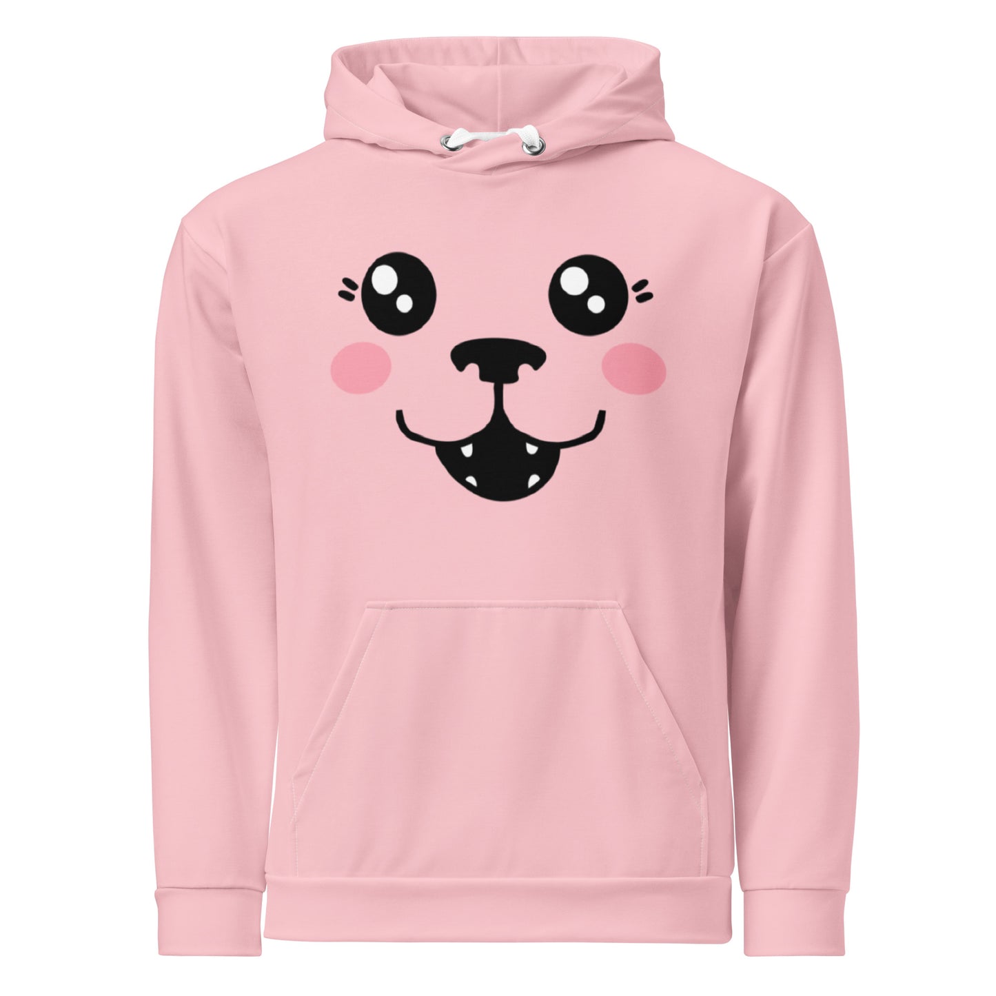 Pink Puppy Dog Hoodie (Soft, Recycled Polyester Blend, Unisex)