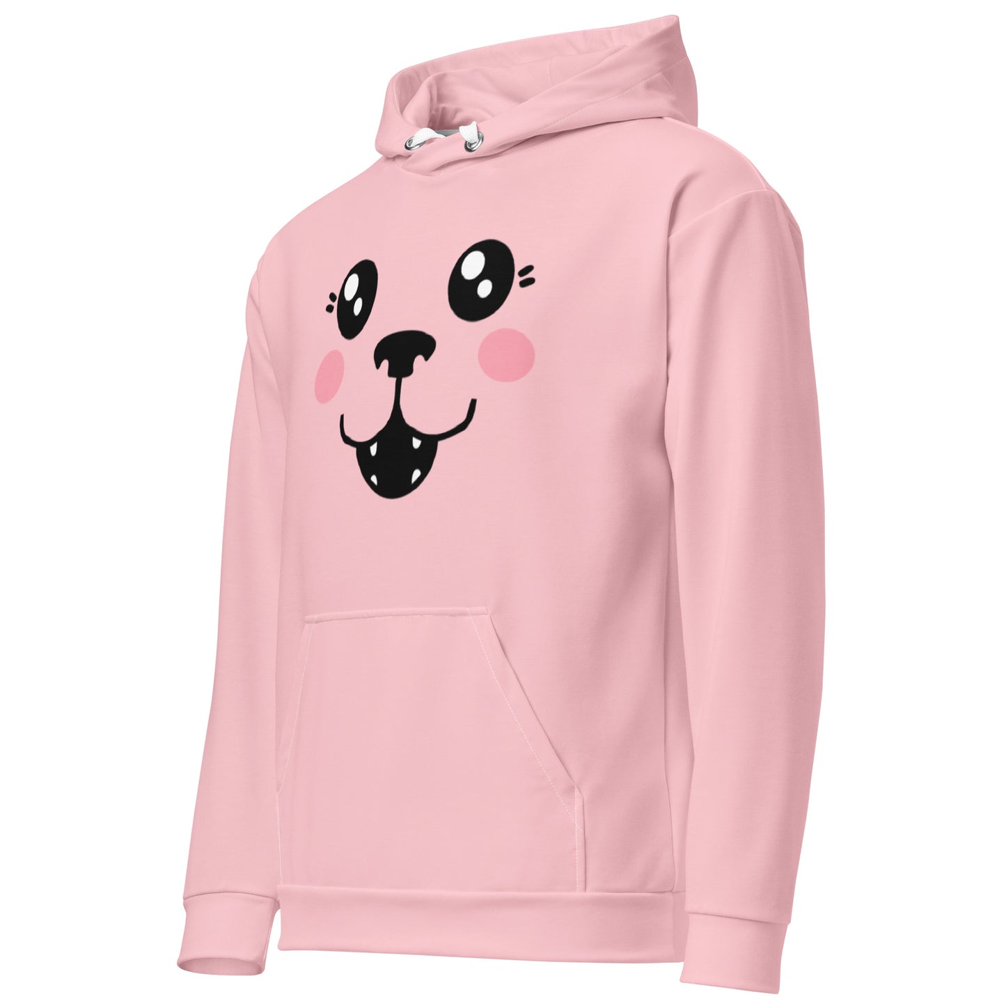 Pink Puppy Dog Hoodie (Soft, Recycled Polyester Blend, Unisex)