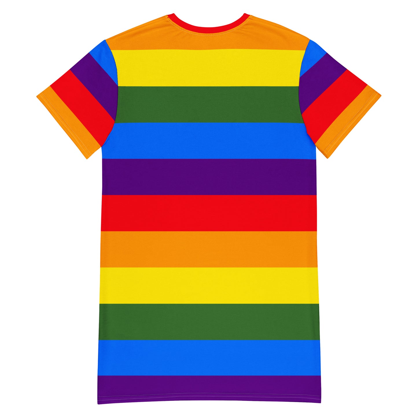 Rainbow Stripes T-Shirt Dress Oversized Tee