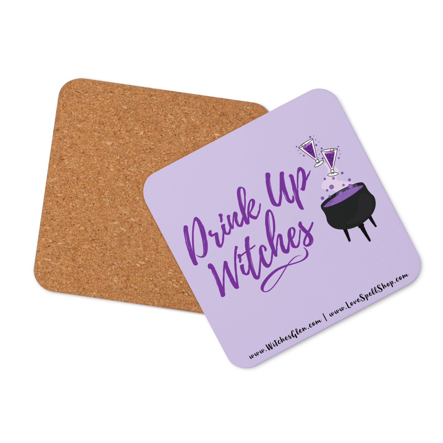 Cork-back Coaster: Double Double Toil & Trouble (pale purple)