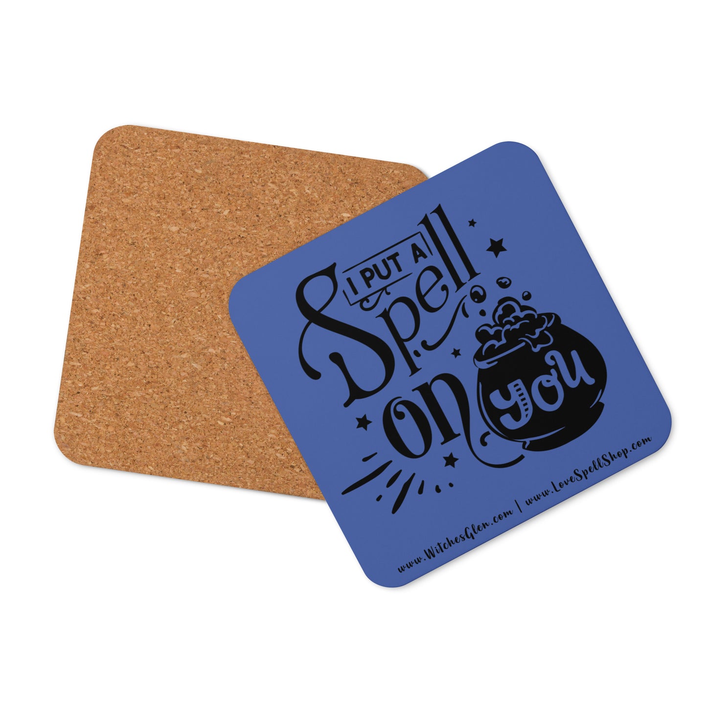 Cork-back Coaster: I Put a Spell on You (mariner blue)