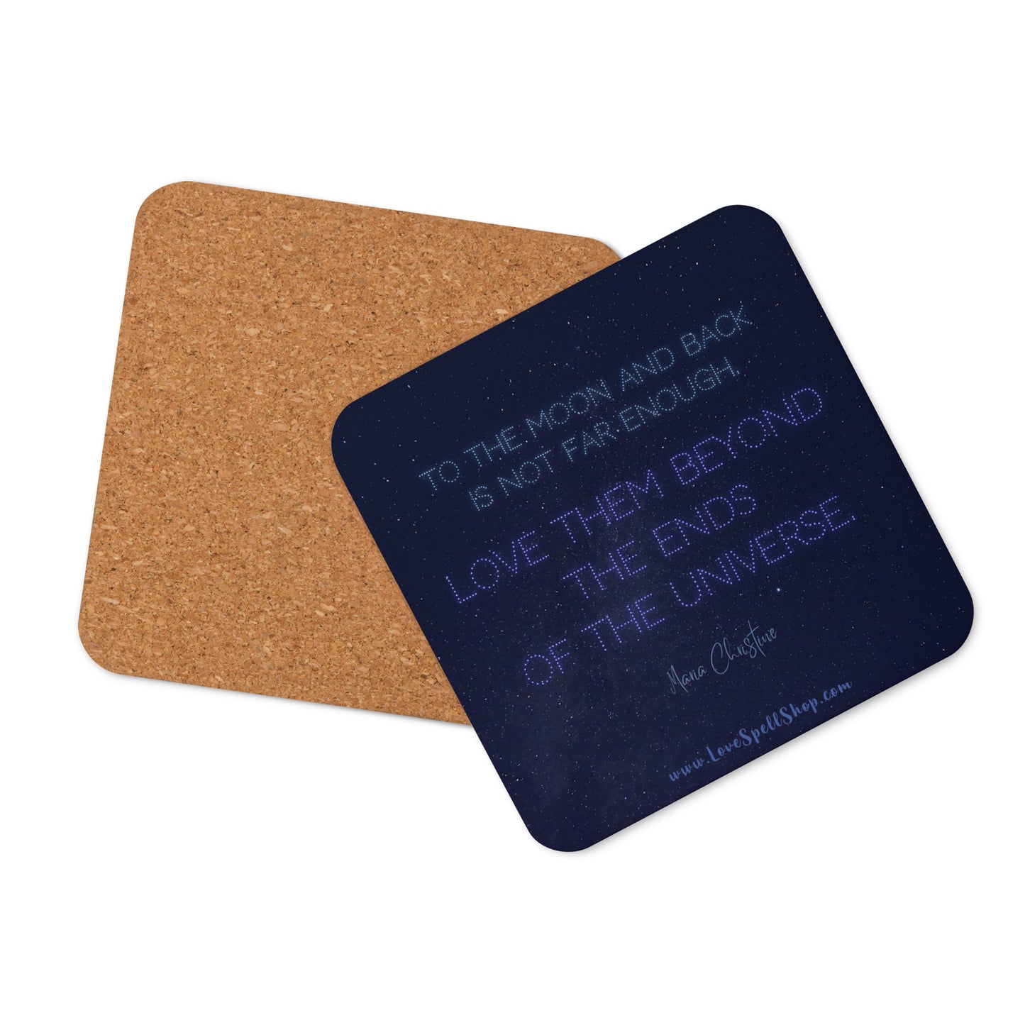 Cork-back Coaster: Love Them Beyond... by Maria Christine (blue text)