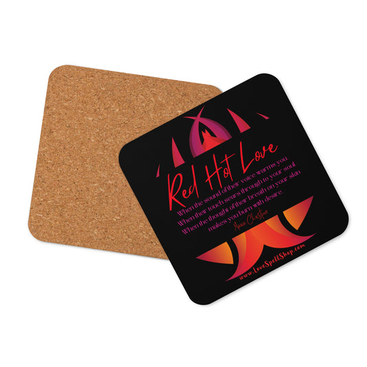 Cork-back Coaster: Red Hot Love... by Maria Christine (flames)