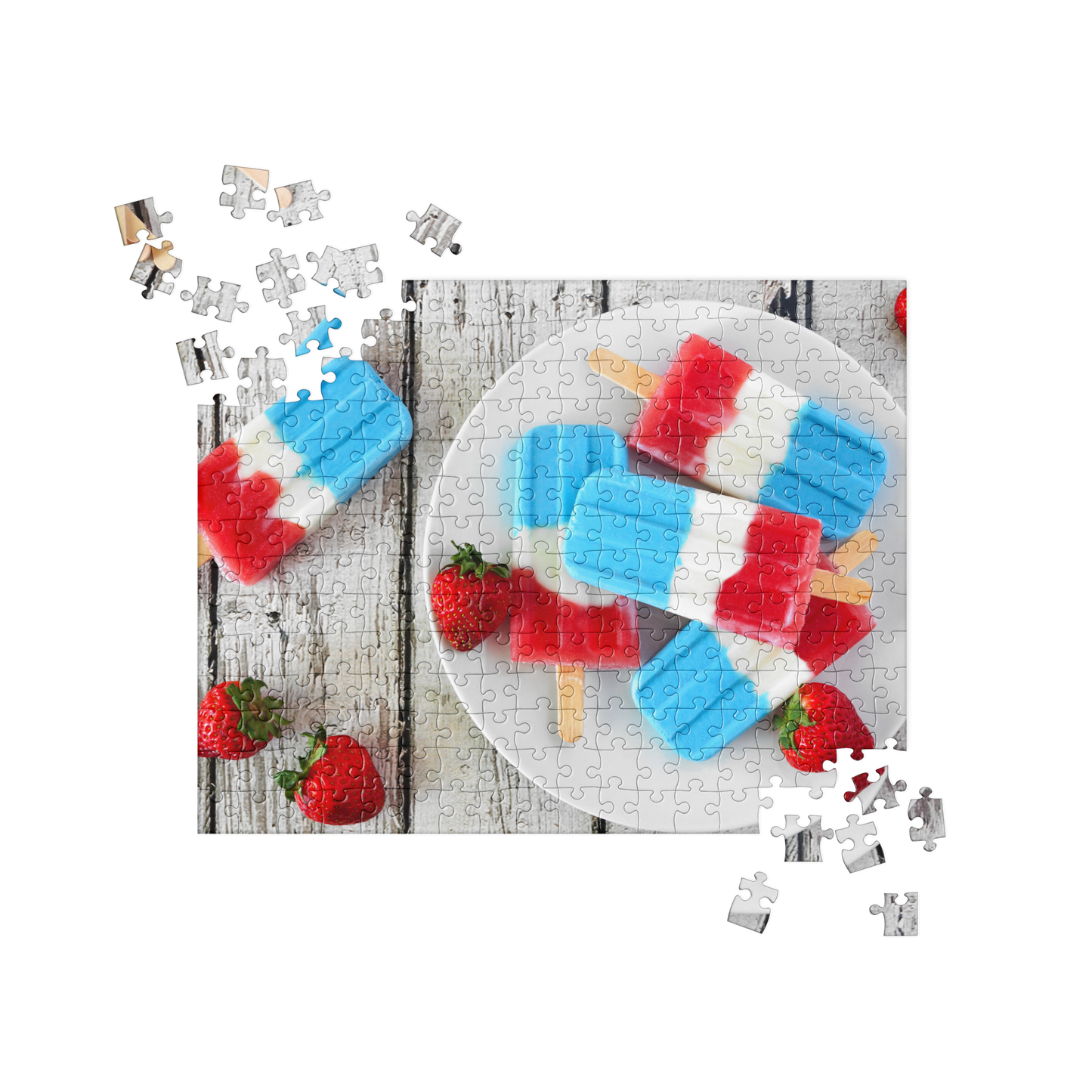 Food Fare Jigsaw Puzzle: Red White and Blue Popsicles