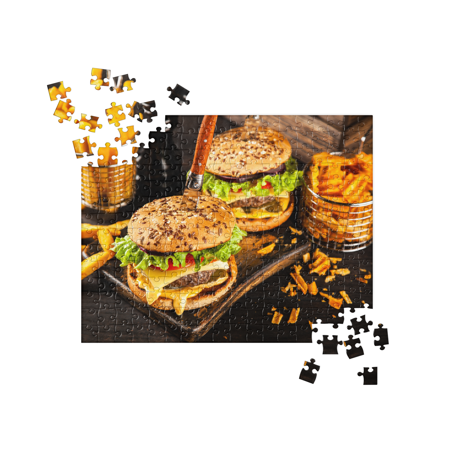 Food Fare Jigsaw Puzzle: Cheeseburgers with Seasme Seed Buns