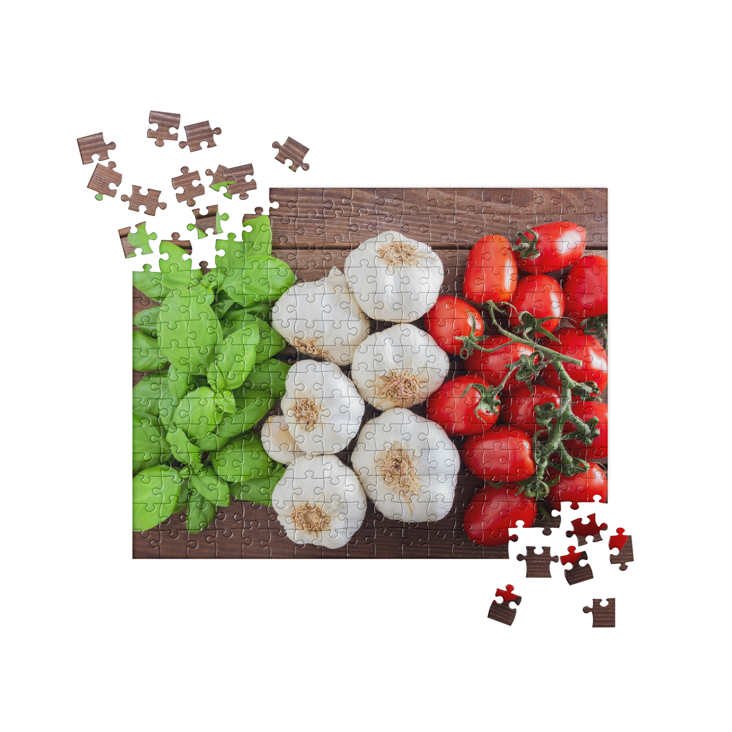 Food Fare Jigsaw Puzzle: Basil, Garlic, Tomatoes