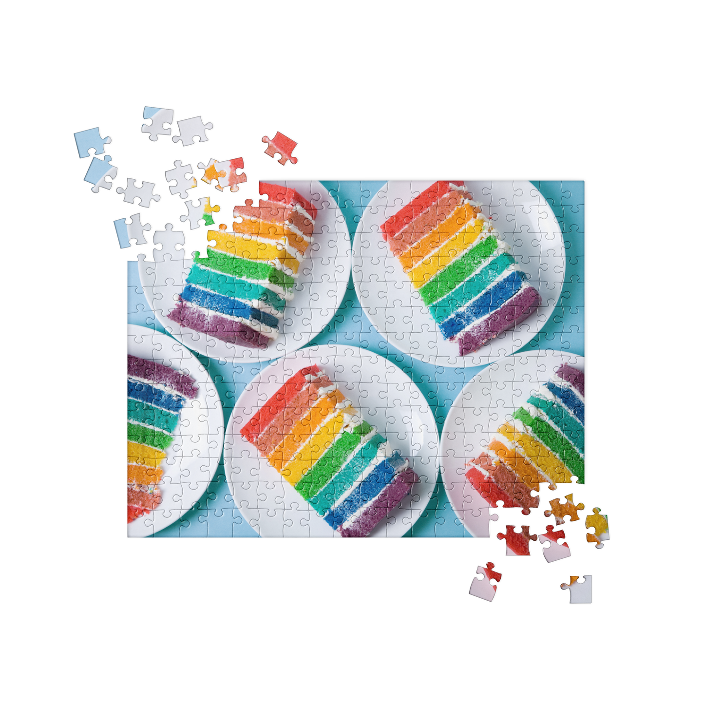 Food Fare Jigsaw Puzzle: Rainbow Cake Slices