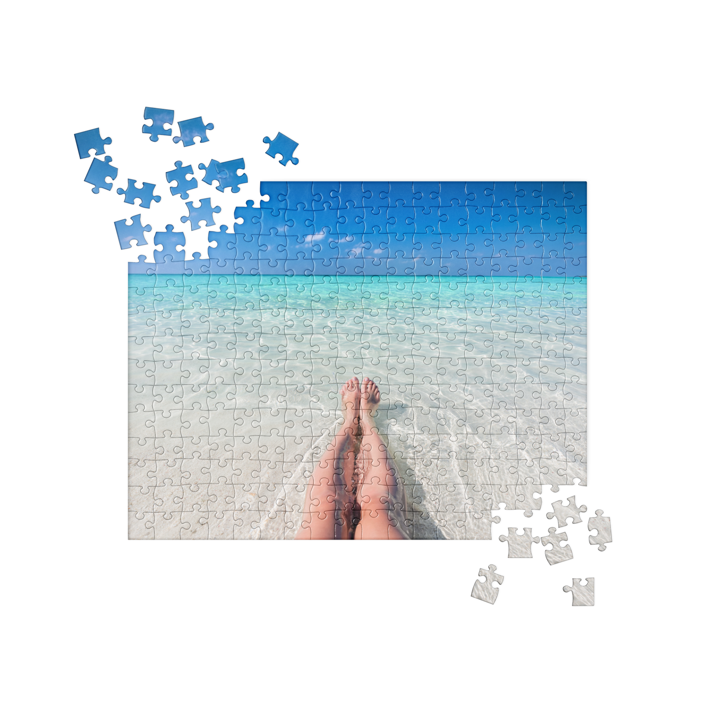 Summer Jigsaw Puzzle: Legs in the Water (blue sky)