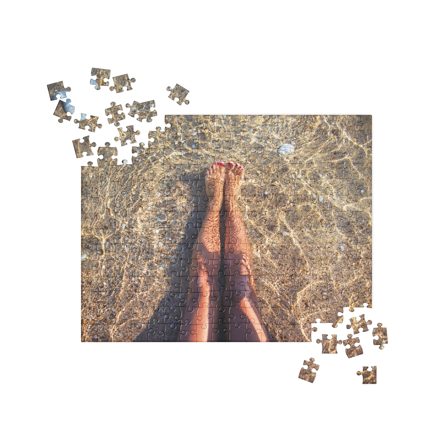 Summer Jigsaw Puzzle: Legs in the Sandy Water