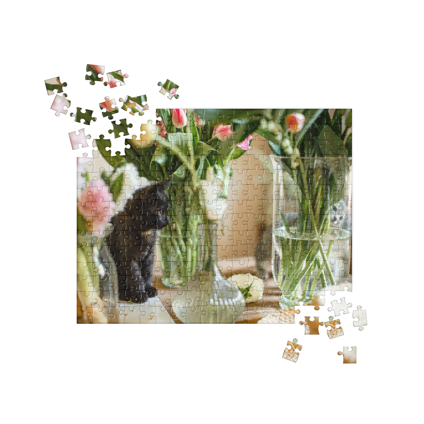 Kitten Jigsaw Puzzle: Kittens & Tulips