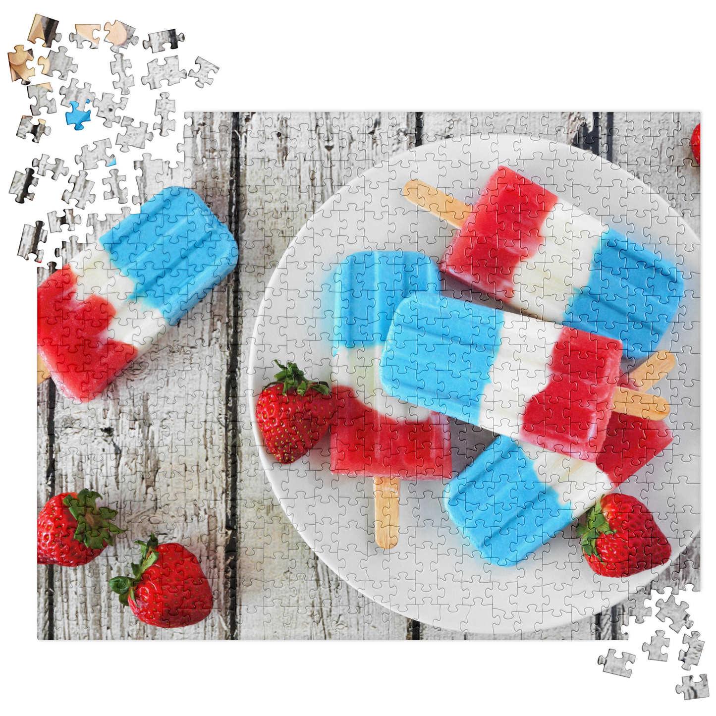 Food Fare Jigsaw Puzzle: Red White and Blue Popsicles