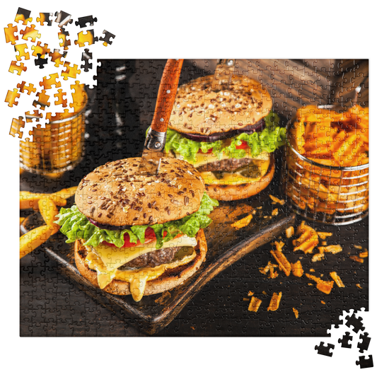 Food Fare Jigsaw Puzzle: Cheeseburgers with Seasme Seed Buns