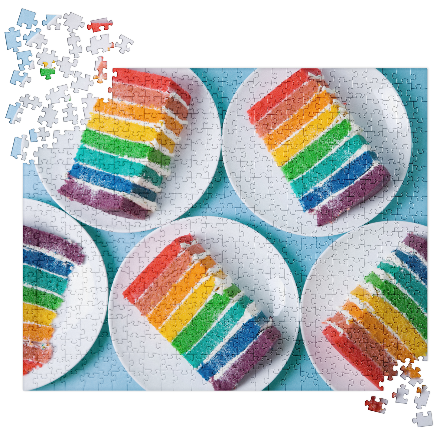 Food Fare Jigsaw Puzzle: Rainbow Cake Slices
