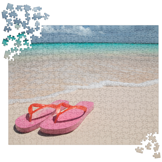Summer Jigsaw Puzzle: Flip-Flops on the Beach