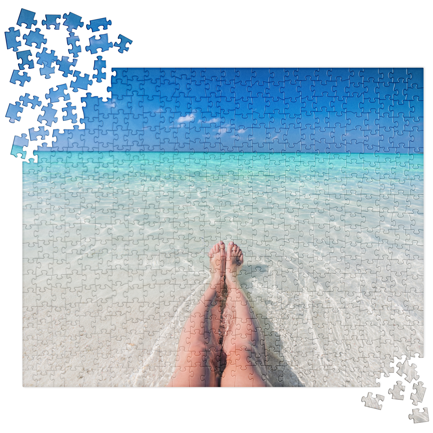 Summer Jigsaw Puzzle: Legs in the Water (blue sky)
