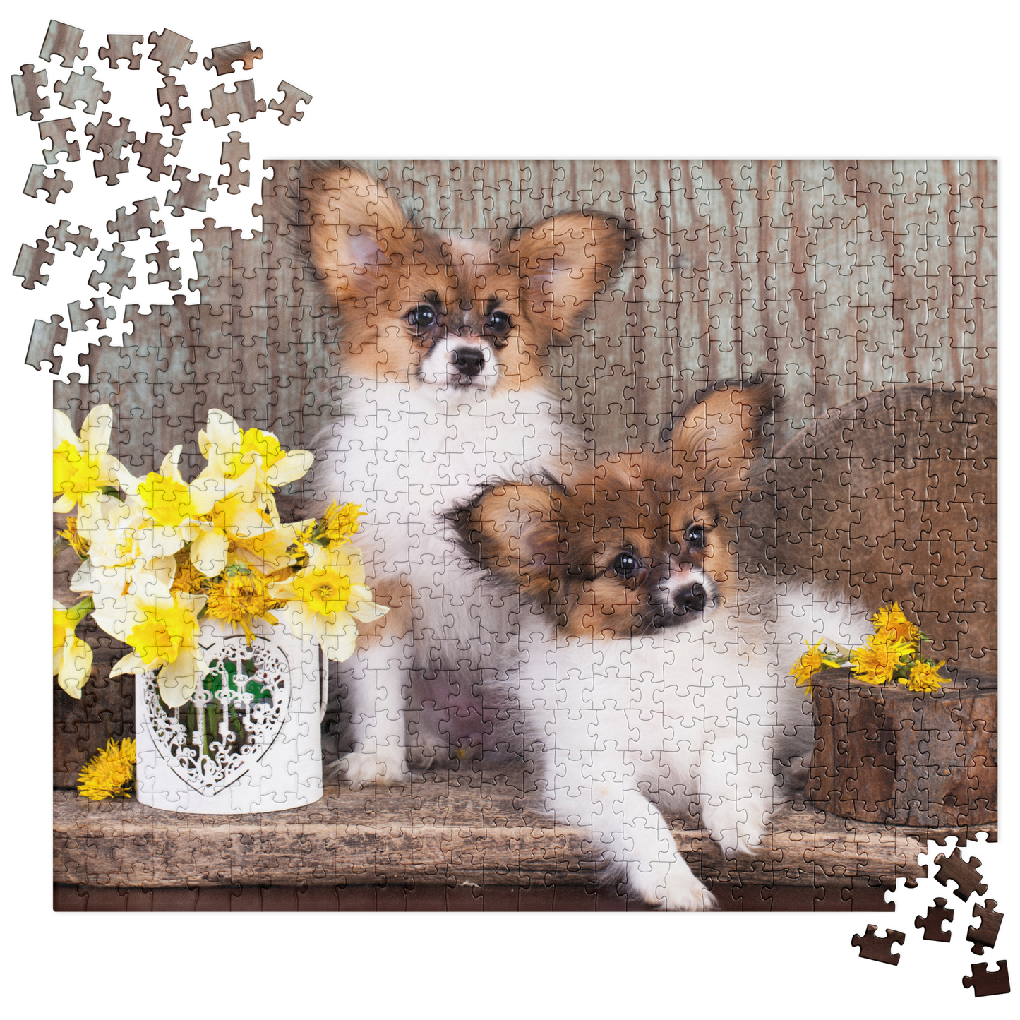 Puppy Jigsaw Puzzle: Papillon Puppies