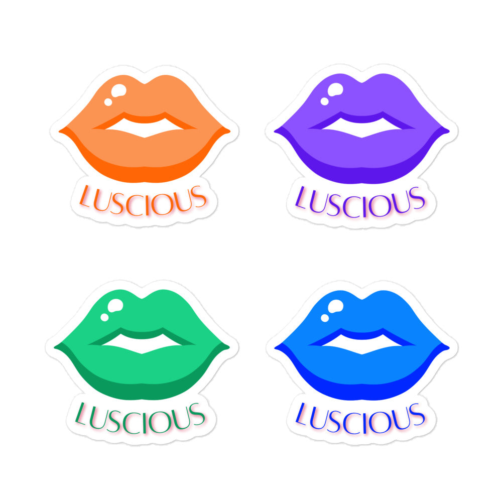 Sticker Sheet: Luscious Lips (orange, purple, green, dark blue)