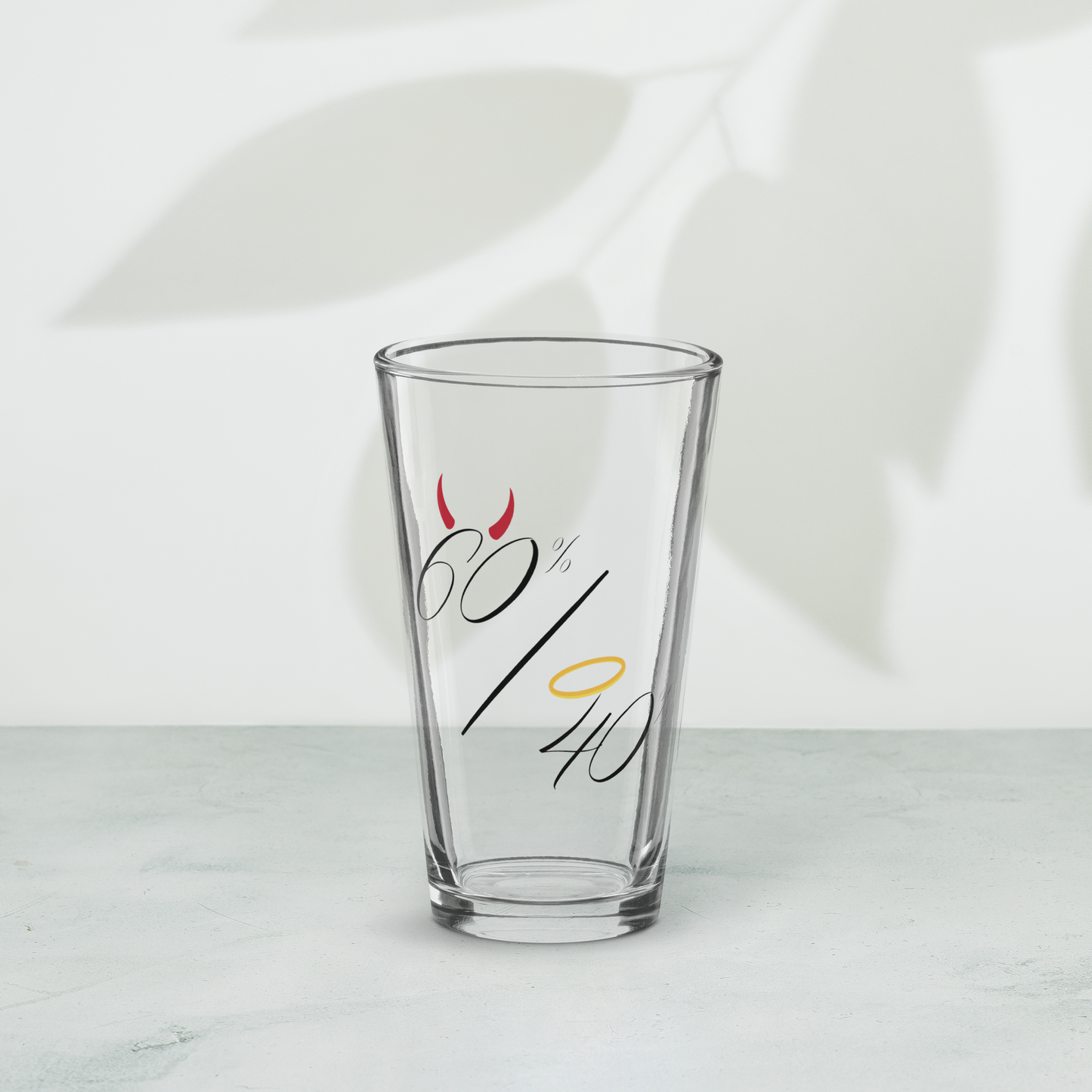 Shaker Pint Glass: 60/40