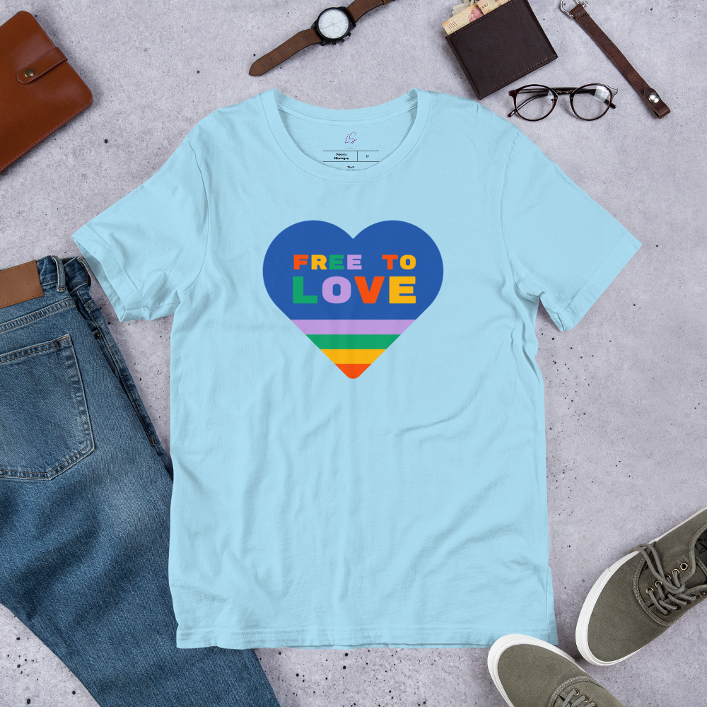 Unisex Tee Bella + Canvas 3001: Free to Love Heart