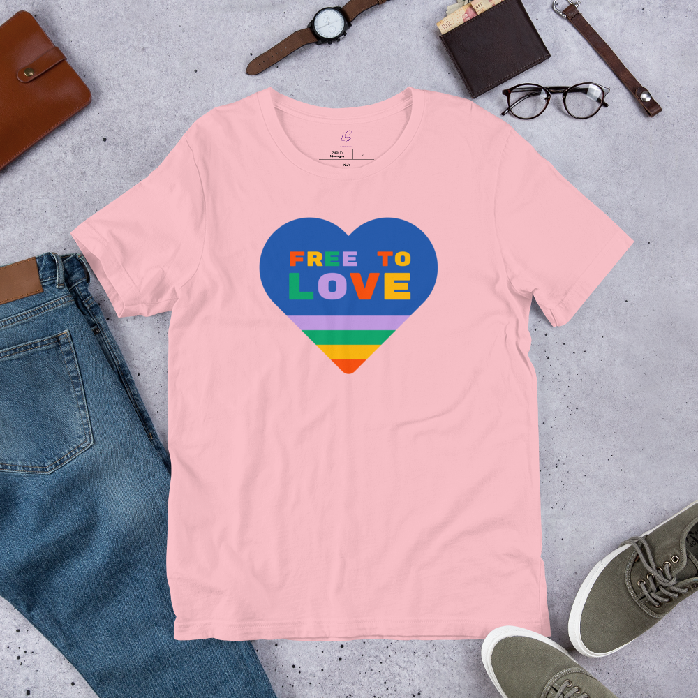 Unisex Tee Bella + Canvas 3001: Free to Love Heart