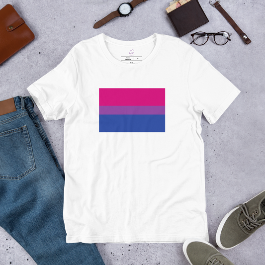 Unisex Tee Bella + Canvas 3001: Bisexual Pride Flag