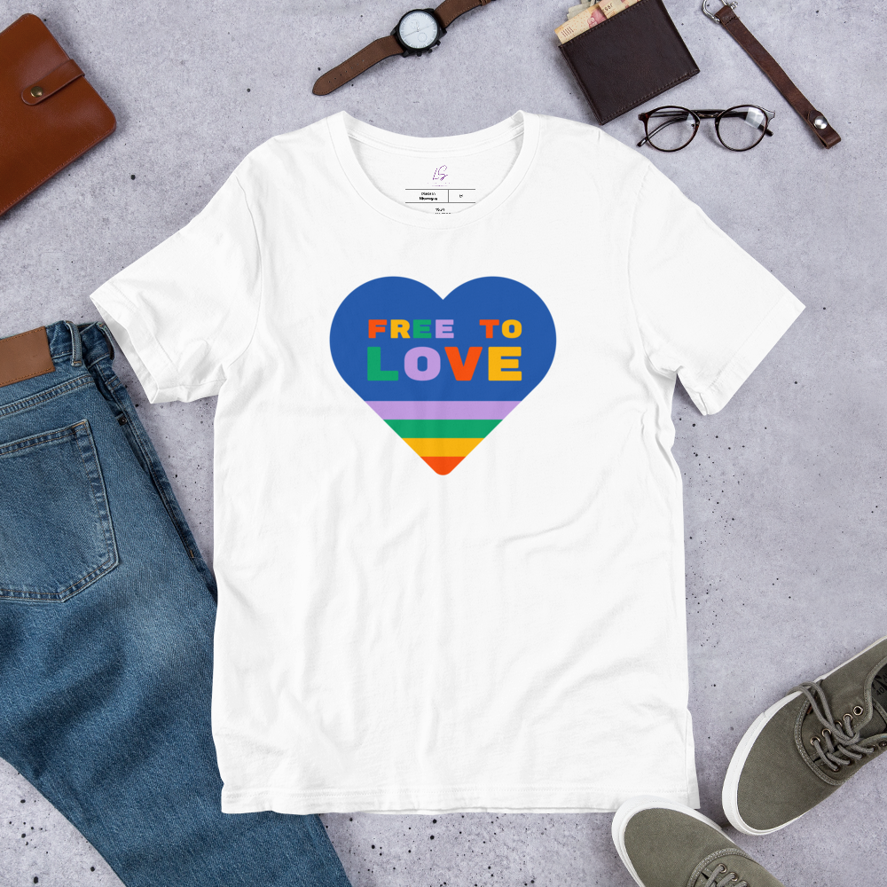 Unisex Tee Bella + Canvas 3001: Free to Love Heart