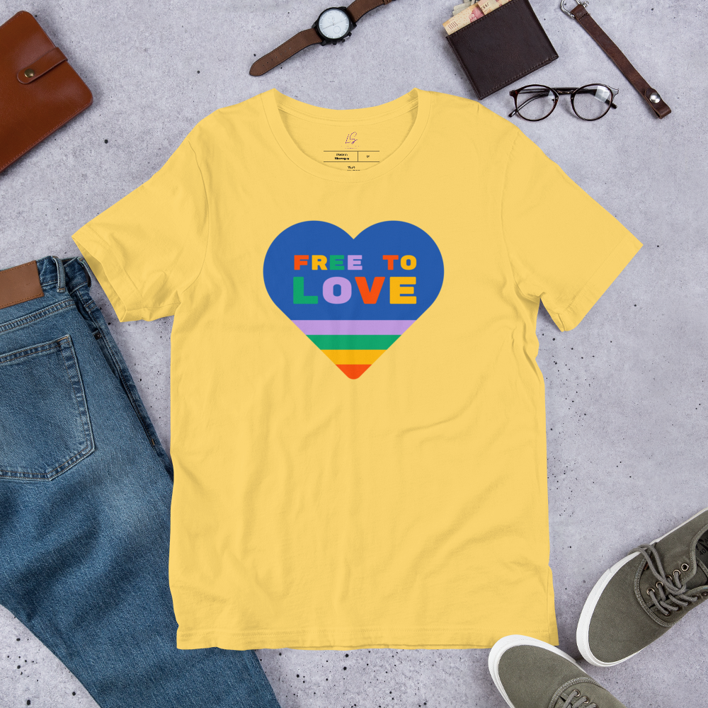 Unisex Tee Bella + Canvas 3001: Free to Love Heart