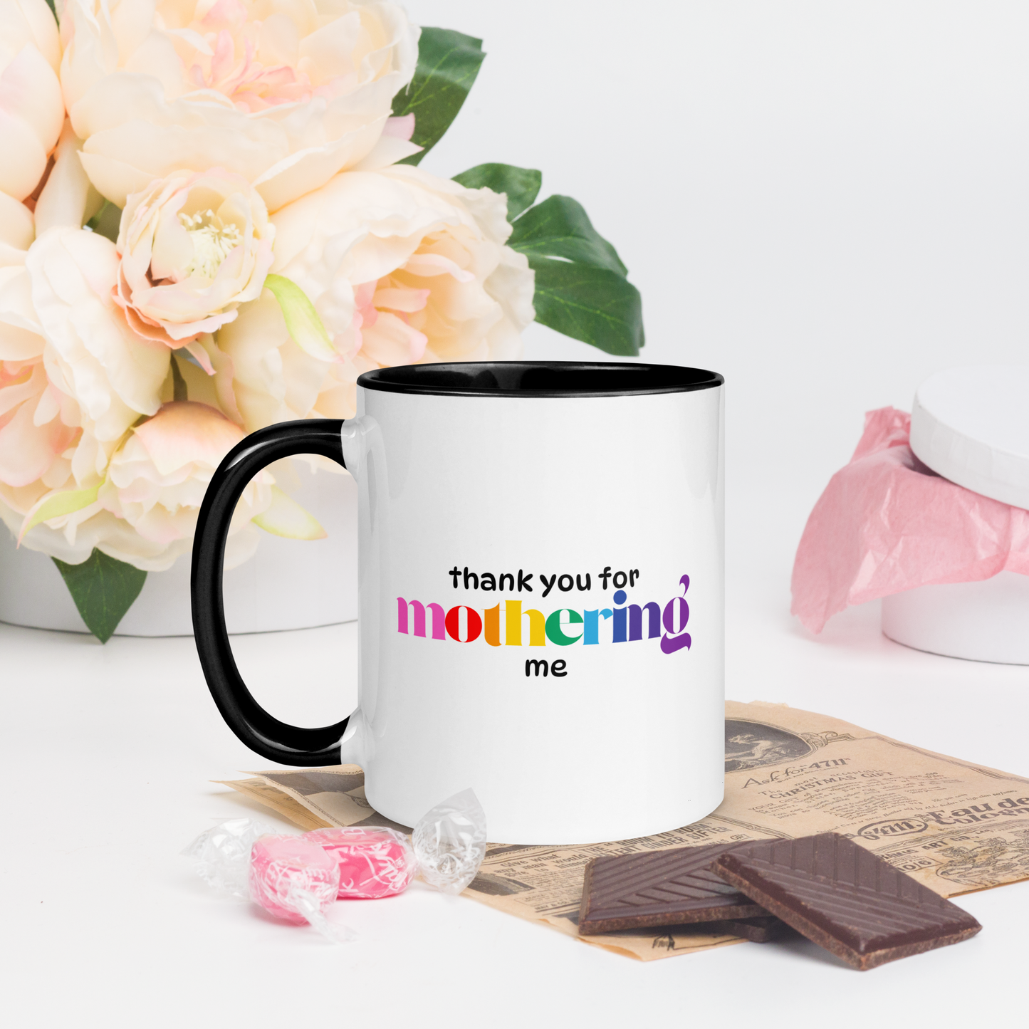 Mug: Thank You for Mothering Me, Rainbow