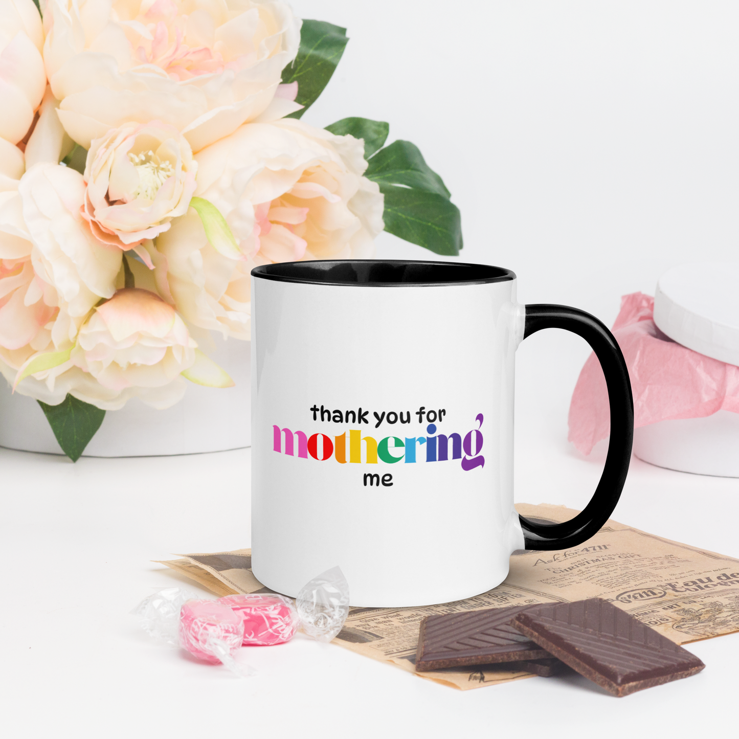 Mug: Thank You for Mothering Me, Rainbow