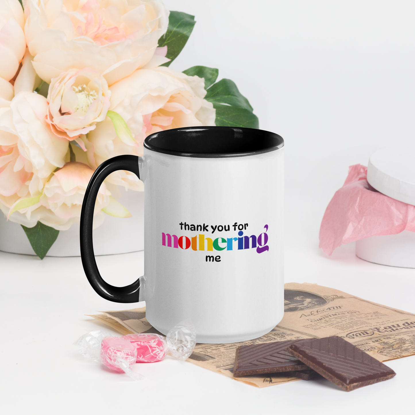 Mug: Thank You for Mothering Me, Rainbow
