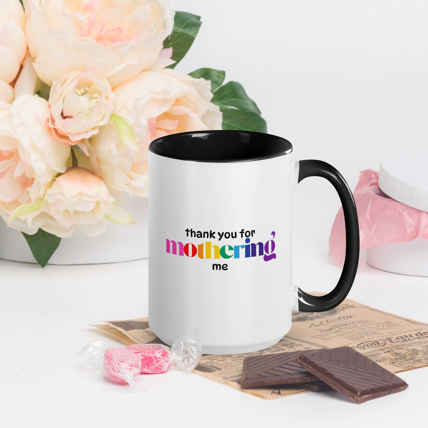 Mug: Thank You for Mothering Me, Rainbow