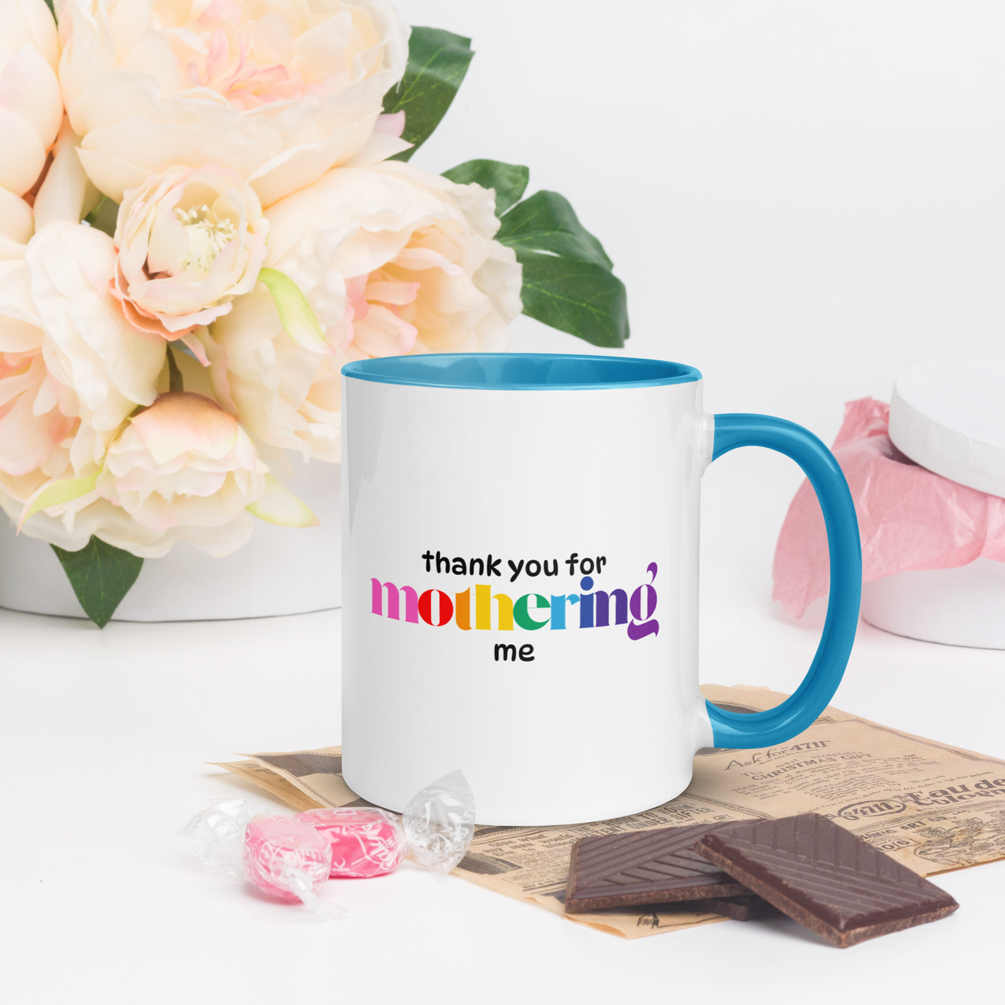 Mug: Thank You for Mothering Me, Rainbow