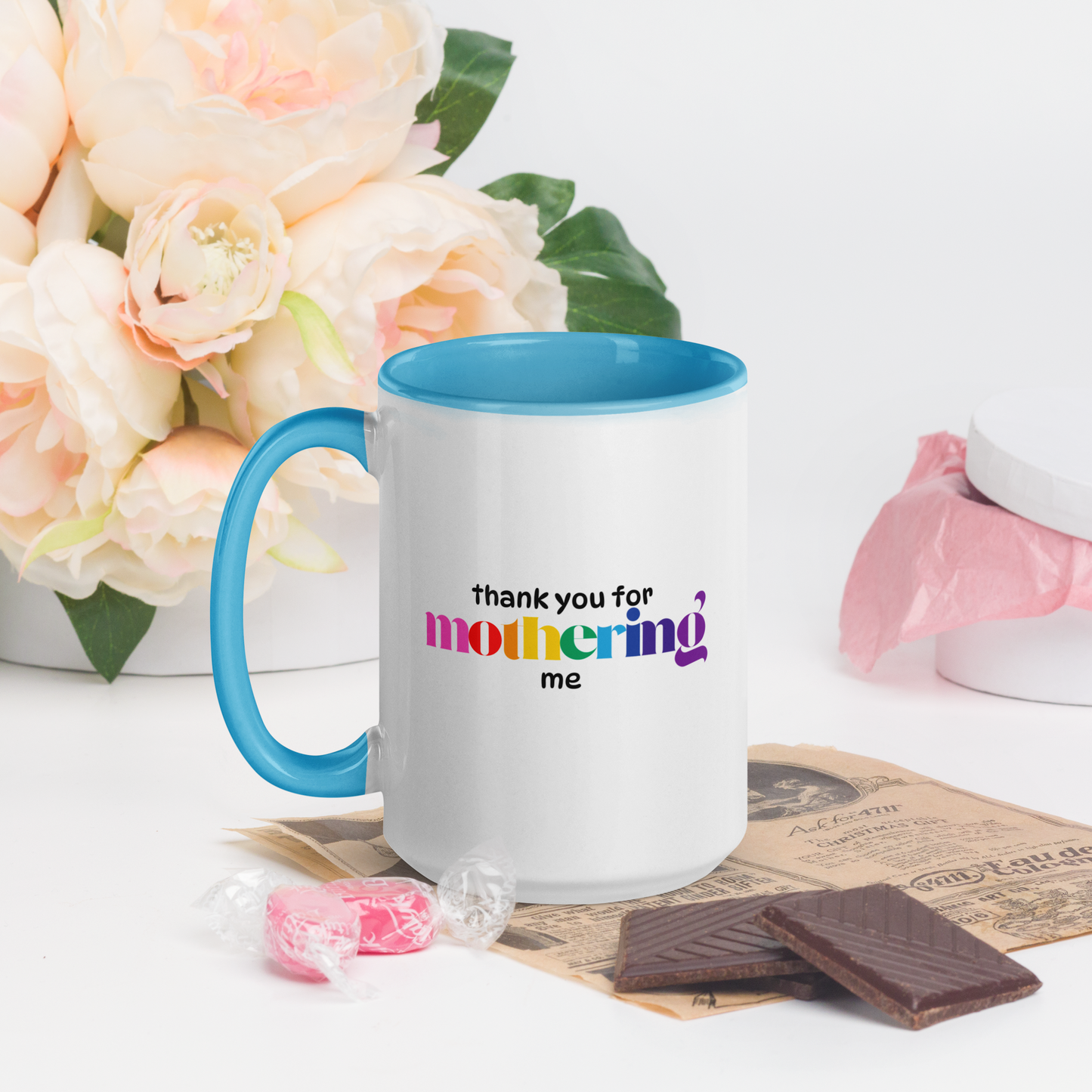 Mug: Thank You for Mothering Me, Rainbow