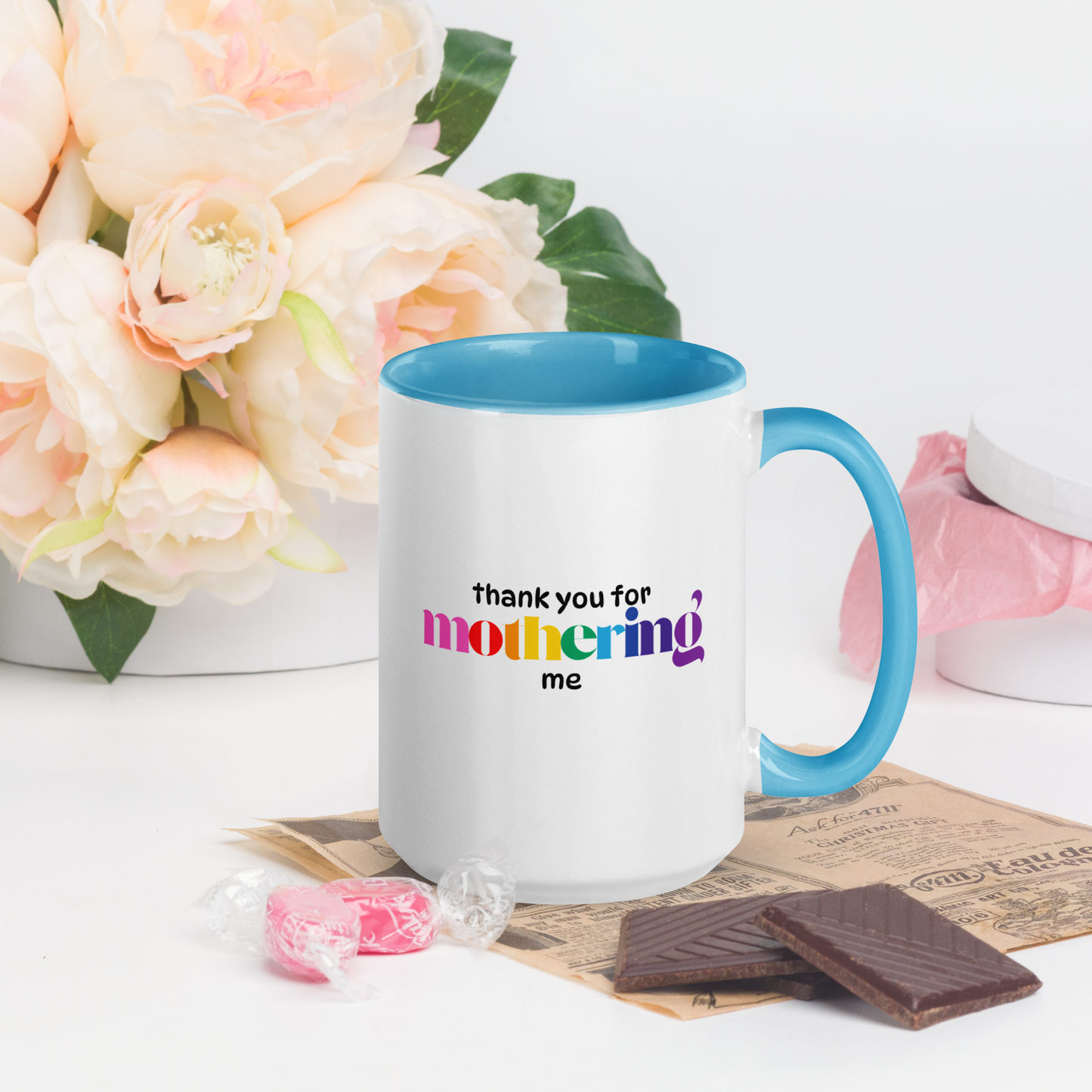 Mug: Thank You for Mothering Me, Rainbow