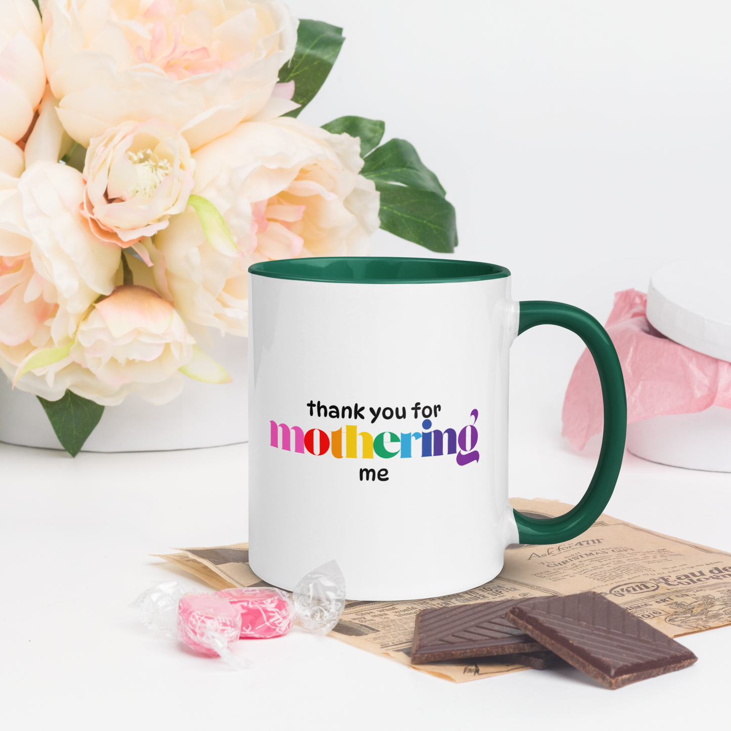Mug: Thank You for Mothering Me, Rainbow