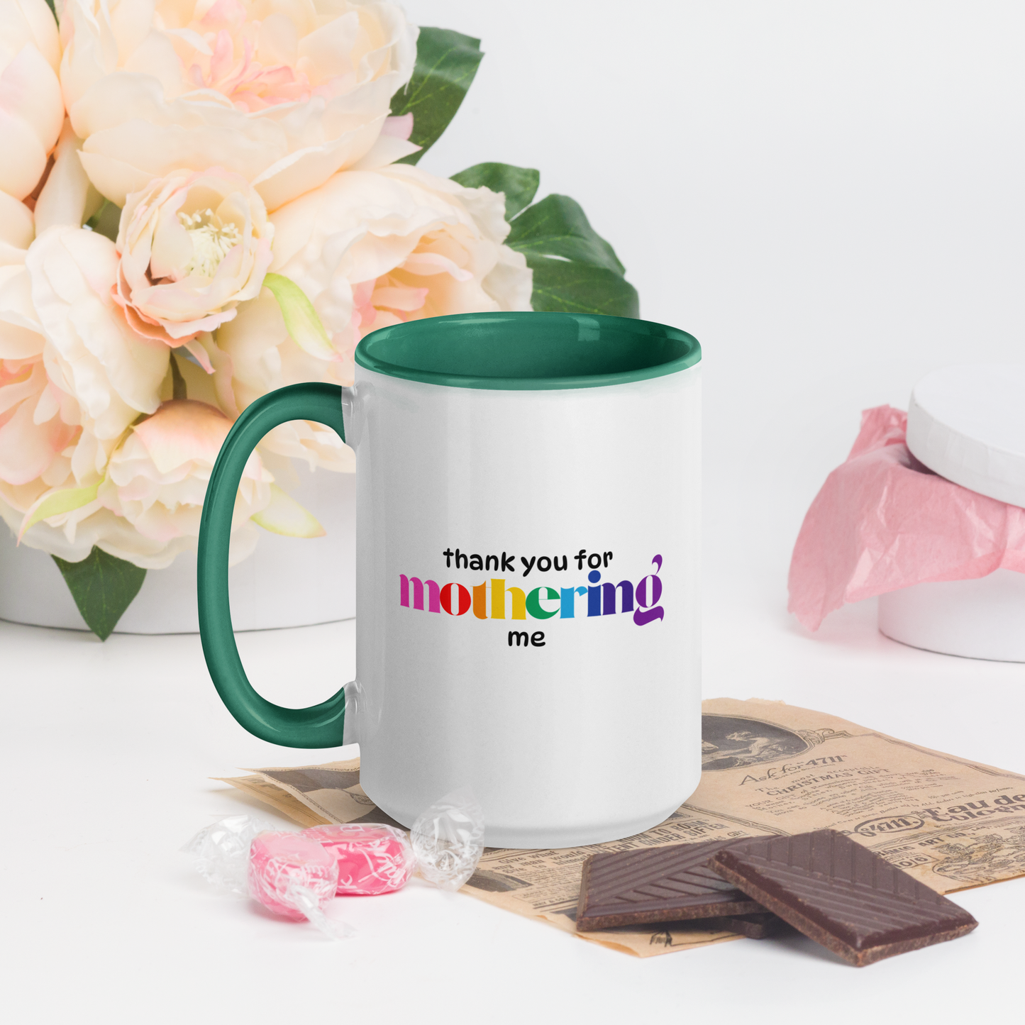 Mug: Thank You for Mothering Me, Rainbow