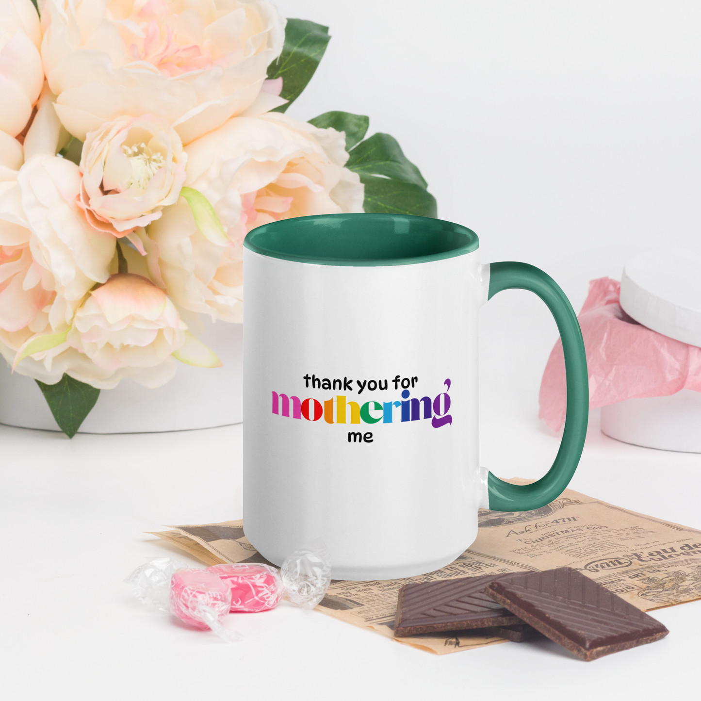 Mug: Thank You for Mothering Me, Rainbow