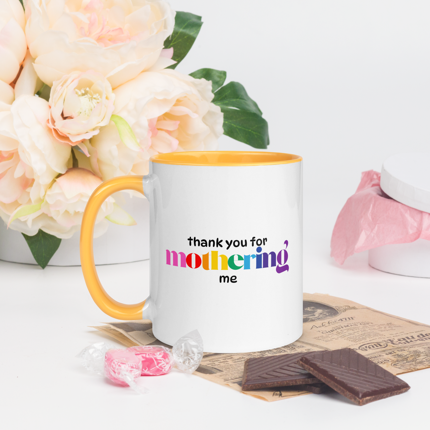 Mug: Thank You for Mothering Me, Rainbow