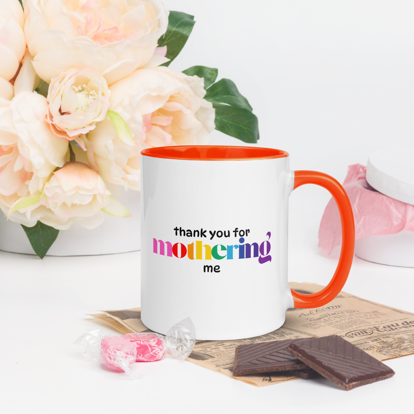 Mug: Thank You for Mothering Me, Rainbow